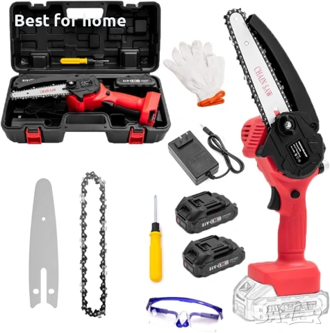 Мини верижен трион с батерия и зарядно, 6-инчов безжичен верижен трион със зарядно