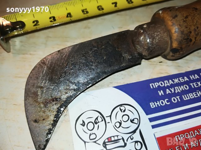 АНТИК-КРИВ НОЖ-СТАР С ДЪРВЕНА ДРЪЖКА, снимка 2 - Колекции - 29248015