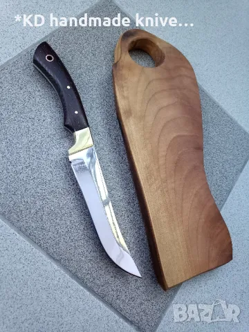 Мезеджийски нож в комплект с орехова дъска от марка KD handmade knives ловни ножове, снимка 3 - Ножове - 47971823