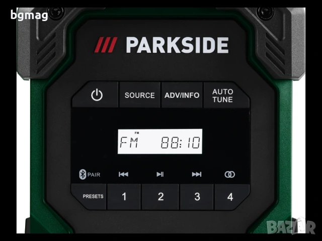 Parkside PBR F10 A1 строително радио с FM, Bluetooth USB Flash players-захранва се с 12V,20V,220V, снимка 10 - Радиокасетофони, транзистори - 54276444
