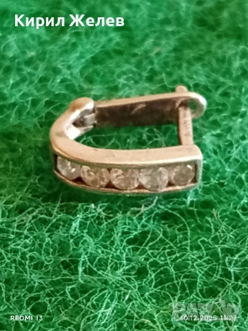 Сребърна обеца с инкрустирани кристали стил и елегантност 52479