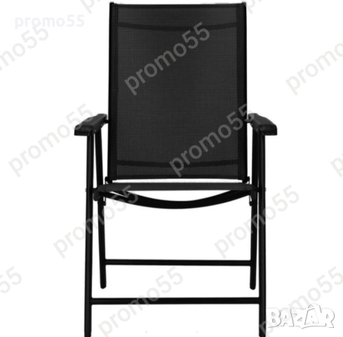 Градински стол метален, сгъваем, максимално тегло 150кг, черен, снимка 8 - Градински мебели, декорация  - 51570476