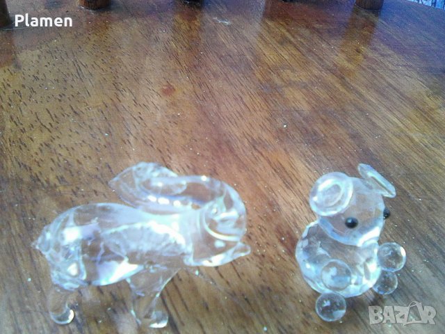 Две стари стъклени фигурки, снимка 1