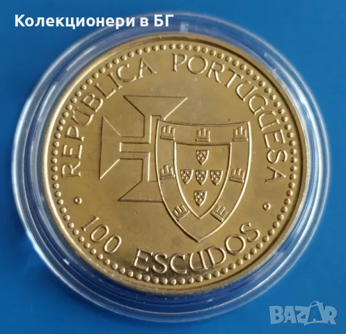 100 ЕСКУДО 1989 ГОДИНА - ПОРТУГАЛИЯ, снимка 2 - Нумизматика и бонистика - 56244264
