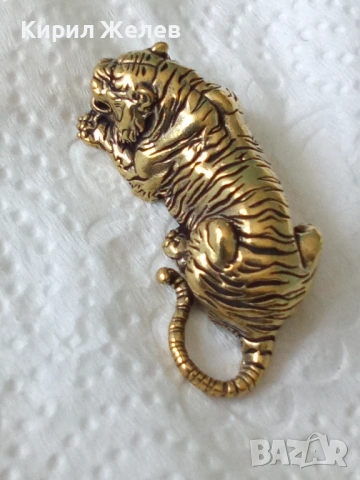 Бронзова фигурка на тигър 44645, снимка 3 - Колекции - 54170864
