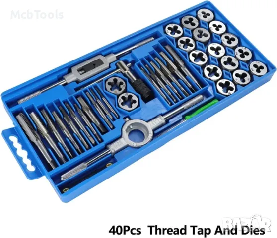 Метчици и плашки к-кт 40 части, снимка 2 - Други инструменти - 47887097