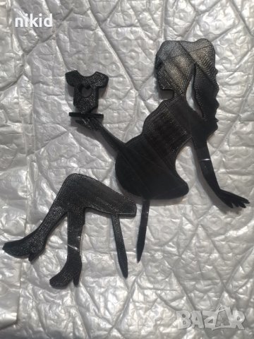 Бременна жена с бебешко боди 2 части пластмасов черен топер за торта украса декор, снимка 2 - Форми - 37840653