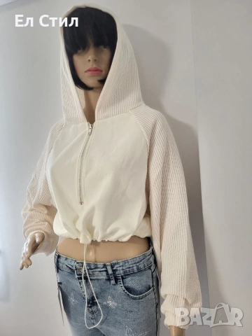 ⚜️Къси пуловери с плетени ръкави Италия / Стандарт СМЛ / Бордо,Бяло,Черно