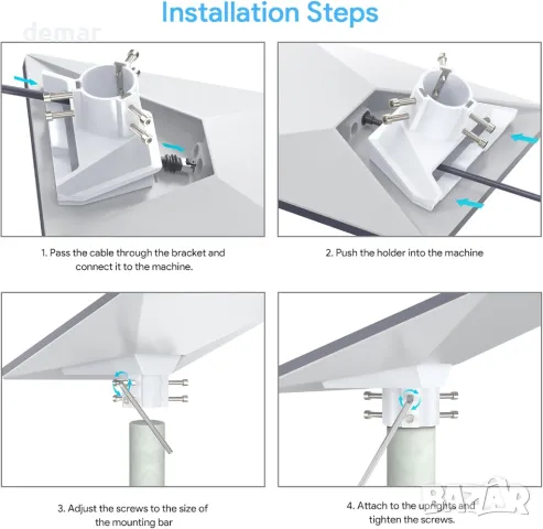 Монтажен комплект EDUP HOME Starlink Mini Pipe Adapter, Pole Mount за Mini Dish 1.22-1.77'', снимка 4 - Друга електроника - 48851248