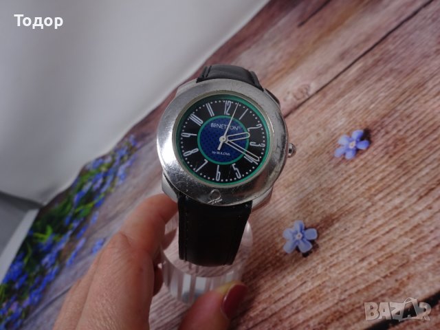 Кварцов часовник BENETON с механизъм BULOVA, 6 камъка, снимка 8 - Дамски - 38340331