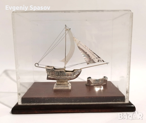 Сребърно Корабче Сувенир Санта Мария от Гърция, снимка 4 - Колекции - 51581151