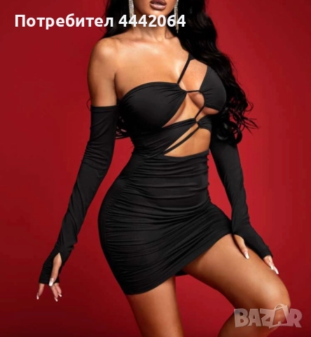 Рокля с дълак ръкав, снимка 2 - Рокли - 52354774