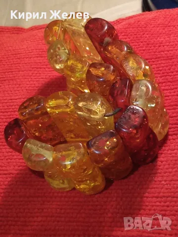 ПРЕКРАСНА РАЗТЕГЛИВА ВИНТИДЖ АРТ КЕХЛИБАРЕНА ГРИВНА от ТОПЕН / ПРЕСОВАН БАЛТИЙСКИ КЕХЛИБАР 47208, снимка 8 - Гривни - 47198799