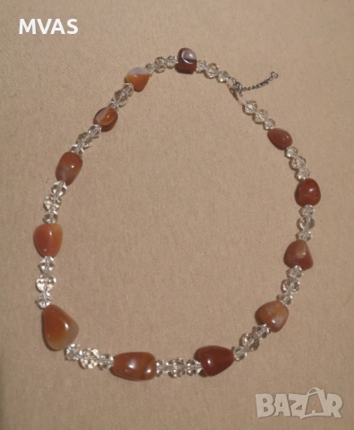 Нов дамски гердан с камъни карнеол