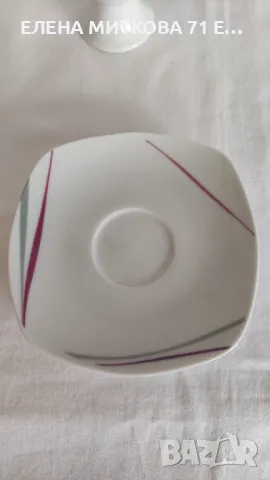 Комплект от 6 коктиери + 6 подложни чинийки/порцелан, снимка 8 - Аксесоари за кухня - 49919704