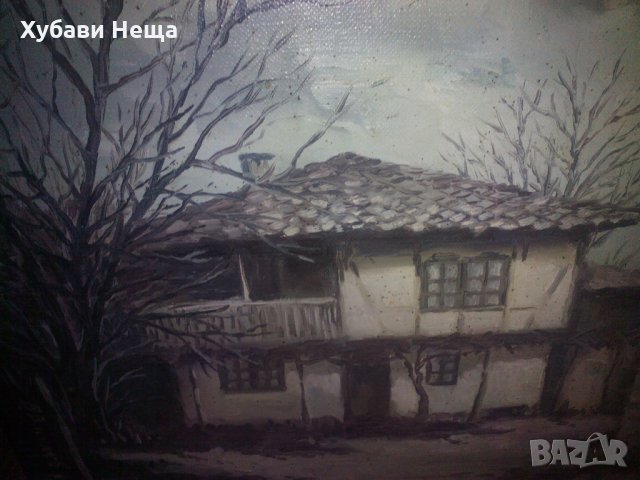 Картина - Възрожденски къщи, снимка 2 - Антикварни и старинни предмети - 31570539