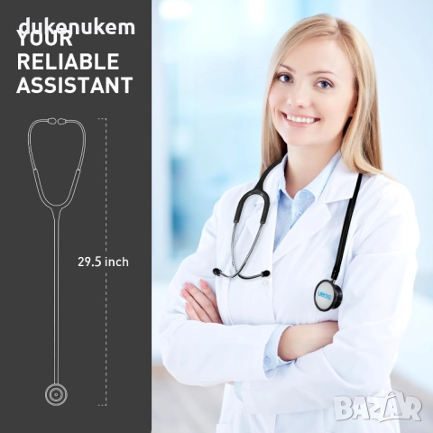 Стетоскоп с двойна глава за лекари и студенти, с калъф, снимка 2 - Друга електроника - 52035025