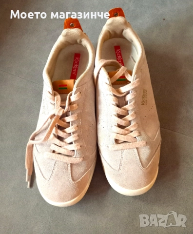 Kickers дамски кецове от естествен велур, цвят пудра – № 38,5, снимка 3 - Кецове - 52008602