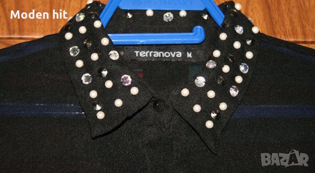 Terranova риза от шифон с перли и шипчета, снимка 2 - Ризи - 30391203