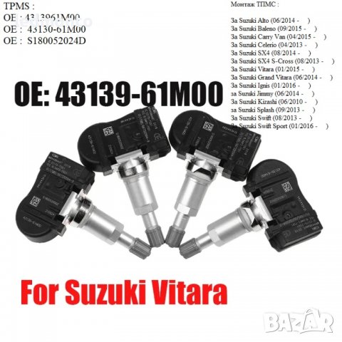 Tpms сензор за налягане на гумите Suzuki tpms 4313961M00 Сузуки, снимка 3 - Части - 39909636