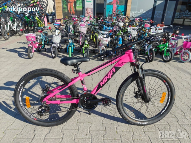 BG Алуминиев велосипед 24" NINJA розов, снимка 2 - Велосипеди - 54334837