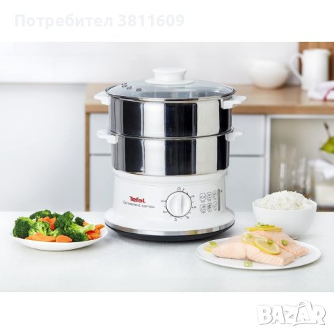 Tefal уред за пара VC1451 | 2 контейнера от неръждаема стомана, снимка 3 - Уреди за готвене на пара - 42043021