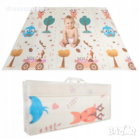 4131 Сгъваемо детско килимче за игра, топлоизолиращо 180x200х1см - мече с хвърчило, снимка 15 - Други - 44793245