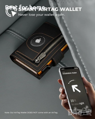 Портфейл AirTag от естествена кожа с RFID блокиране, снимка 3 - Портфейли, портмонета - 53932815