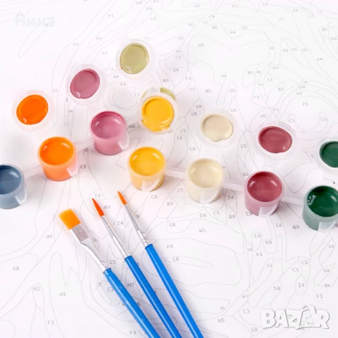 Комплект за рисуване по номера Rose, ZUTY, памучно платно върху дървена рамка, 3 четки и бои, снимка 6 - Рисуване и оцветяване - 51181984