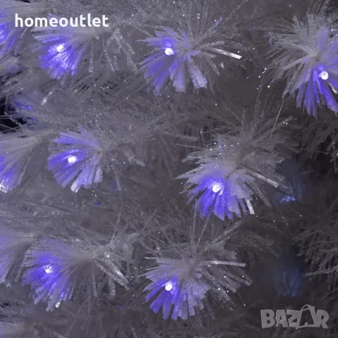 ПРОМОЦИЯ Коледна елха в бяло с вградени LED светлини и височина 150 см, 88063, снимка 2 - Декорация за дома - 48138200