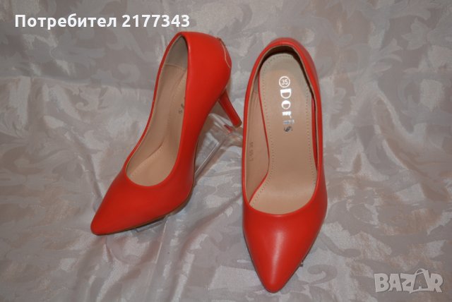 5 Чифта Елегантни Червени Официални Дамски Обувки на Ток Артикул №039, снимка 2 - Дамски елегантни обувки - 30962987