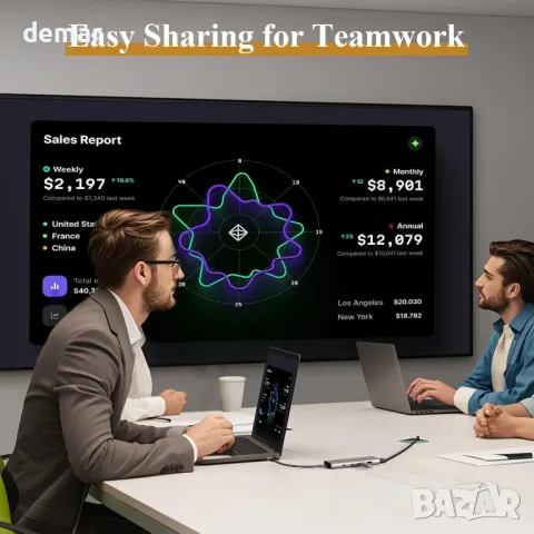 Minthouz USB C хъб, 5 в 1 многопортов адаптер, USB C към HDMI с 4K@60Hz, 140W PD, 2 Type-A&1*Type-С, снимка 8 - Кабели и адаптери - 49514493