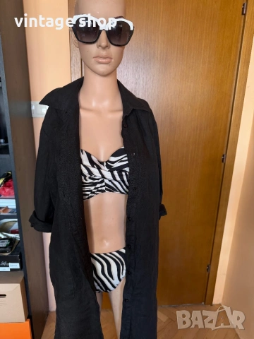 Черна ленена туника Escada Sport, размер S, снимка 11 - Туники - 54099206