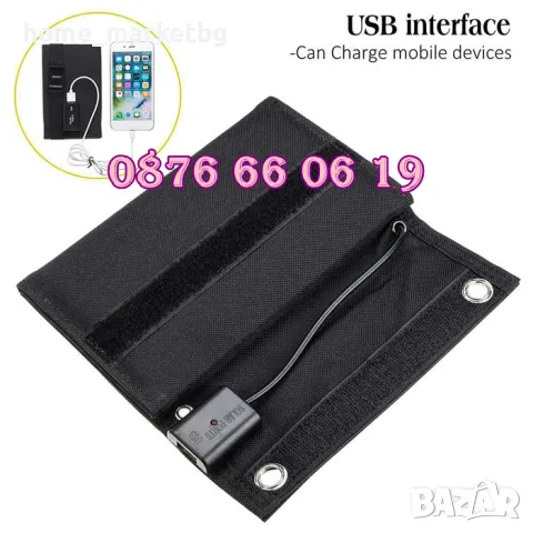 Сгъваем соларен панел 21W, с накрайници за зареждане, сгъваем соларен панел за къмпинг, снимка 3 - Къмпинг мебели - 50233898