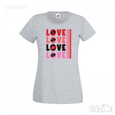 Дамска тениска Свети Валентин LOVE LOVE LOVE 3, снимка 2 - Тениски - 35648204