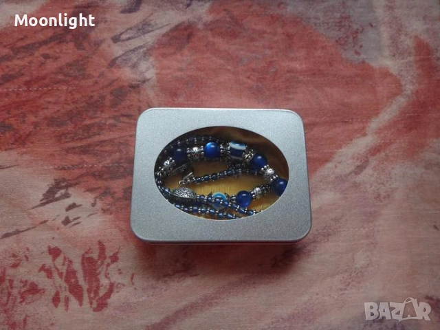 Комплект колие и гривна Синьо око, снимка 11 - Колиета, медальони, синджири - 53035384