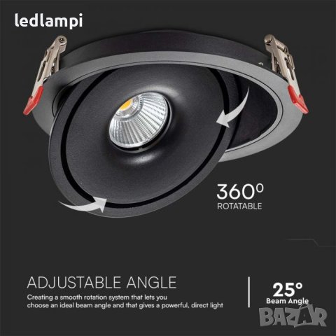 LED Луна COB 20W 3в1 Черна, снимка 5 - Лед осветление - 42908694