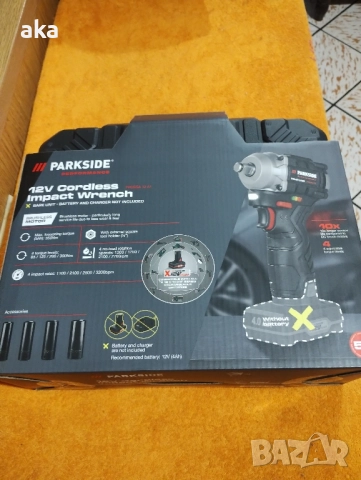 Безчетков Акумулаторен Ударен Гайковерт  PARKSIDE Performance 12V Li-Ion 5г.гаранция, снимка 4 - Винтоверти - 52397725