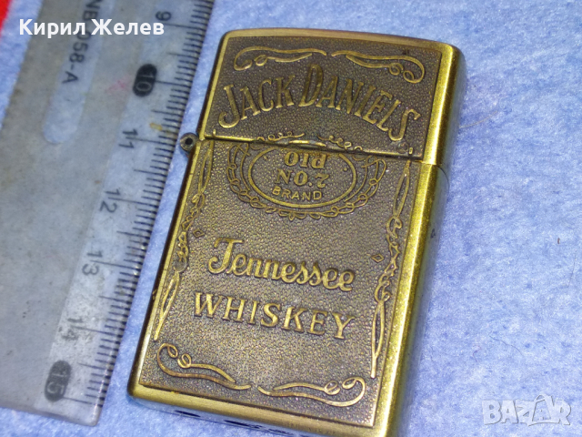 JACK DANIELS Tennessee WHISKEY СТИЛНА МЕСИНГОВА ГАЗОВА ЗАПАЛКА ДЖАК ДАНИЕЛС Противовятърна 44150, снимка 7 - Запалки - 44754280