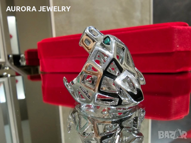 CARTIER Panthere de Cartier White Gold Large Пръстен, снимка 7 - Пръстени - 53194432