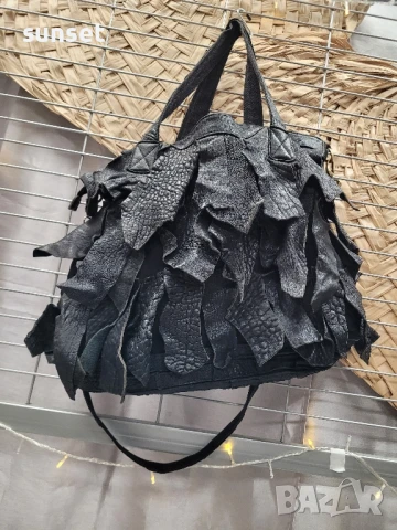 ЕСТЕСТВЕНА кожа голяма чанта рошава, ЕКСТРАВАГАНТНА!, снимка 4 - Чанти - 50655059