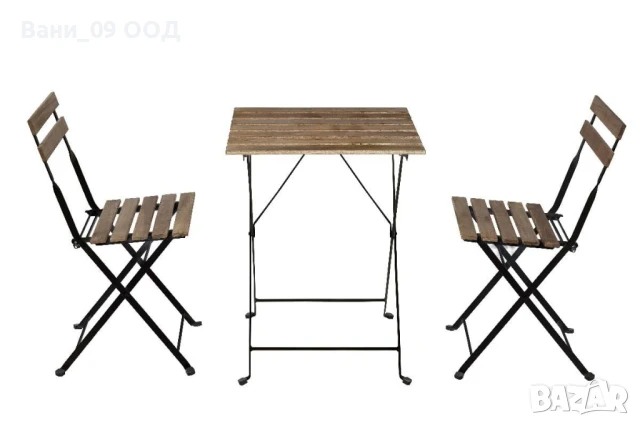 Сгъваем градински сет маса плюс 2 стола