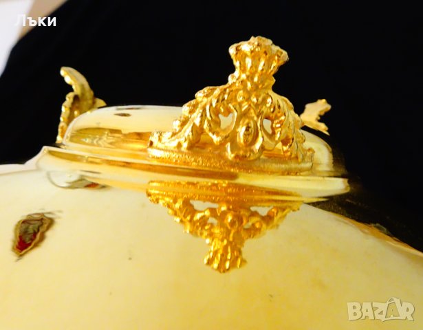 Английска фруктиера 24k Gold,скъпоценни камъни. , снимка 11 - Антикварни и старинни предмети - 29421074