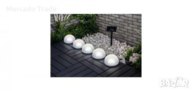 LED соларни полукълба, Бял, снимка 2 - Декорация за дома - 36790424