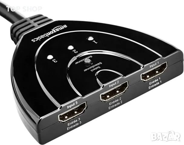 3-портов HDMI превключвател с кабел с пигтейл поддържа Full HD 4K@30Hz видео, 3 в 1 изход, снимка 3 - Друга електроника - 48793382