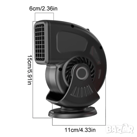 Мини Печка за Автомобил 12V PA1164 – Отопление и Размразяване, снимка 3 - Печки, фурни - 52332331