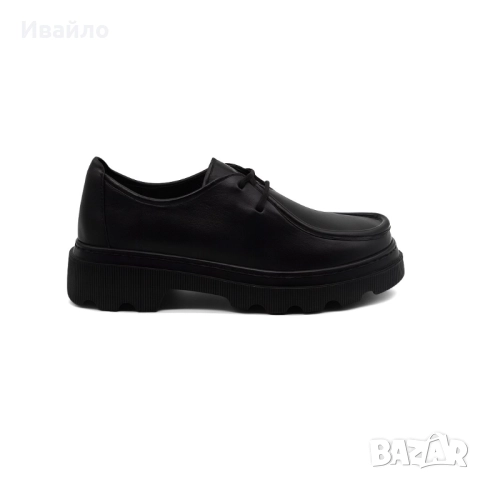 Дамски обувки от естествена кожа с връзки и масивна подметка, снимка 5 - Дамски елегантни обувки - 52097208