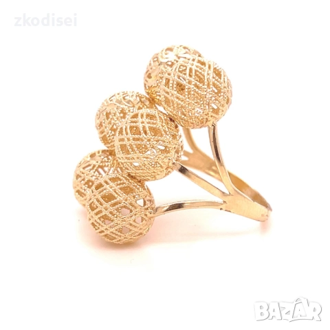 Златен дамски пръстен 5,32гр. размер:56 14кр. проба:585 модел:35129-1, снимка 2 - Пръстени - 52629530