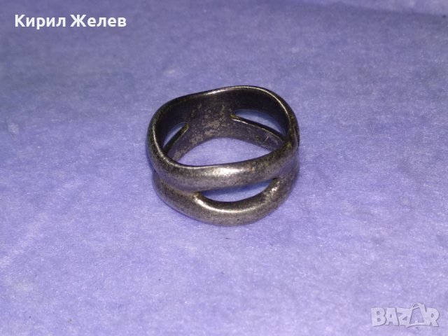 СТАР СРЕБЪРЕН АЖУРЕН ВИНТИДЖ АРТ ПРЪСТЕН ОКСИДИРАНО СРЕБРО 925 ПРОБА 40013, снимка 11 - Пръстени - 42843735