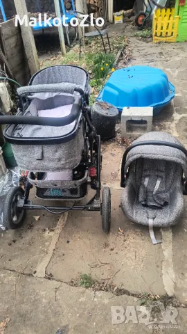 Бебешка количка/ Комбинирана детска количка  LORELLI LORA SET 3 в 1 - Dark Grey, снимка 11 - Детски колички - 47499492
